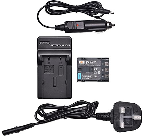 DSTE NB-2L NB-2LH Li-ion Battery + DC18U Travel and Car Charger Compatible with Canon PowerShot G7 G9 S80 VIXIA HF R100 HG10 HV40, EOS 400D Digital Rebel XT XTi FVM200 Digital Camera as BP-2L5 BP-2LH