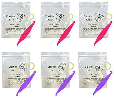 3/16 und 1/4 Zoll Kieferorthopädische Elastische Gummibänder, 600 Stück Medium 3,5-Unzen-Gummibänder fixieren Zahnlücken, 6 Stück Gratis Elastische Platzhalter für Zahnspangen