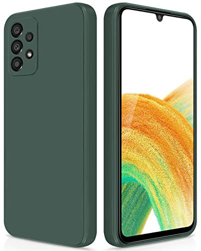 GiiYoon Hülle Kompatibel mit Samsung Galaxy A33 5G, Hochwertiges Liquid Silicone Case, Rundumschutz Handyhülle, Kratzfestes Weiches Mikrofaserfutter- grün