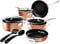 GOTHAM STEEL Lot de 10 casseroles et poêles en cuivre antiadhésives avec ustensiles de cuisine, compatibles avec induction, non toxiques, sans PFOA, PFOS, design emboîtable pour 50 % d'économie