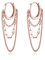 Reffeer Solide 925 Sterling Silber Kette Tropfen Ohrringe Creolen für Frauen Teen Creolen Quaste Kette Huggie Baumeln Ohrringe (C-Rose Gold Plated)