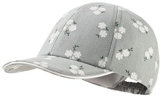 Sterntaler Baseball -Cap Blümchen für Mädchen - Schildkappe aus Baumwoll -Musselin mit floralen Muster - Basecap mit Gummizug - steingrün, 55