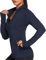 PINSPARK Laufjacke Damen Trainingsjacke Übergangsjacke Windbreaker zum Laufen Radfahren Wandern definieren Jacke mit Daumenloch Navy Blau XL