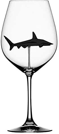 Leisurealeaneag 300ml Transparente Hai-Weingläser für Weihnachten Geburtstag Grau