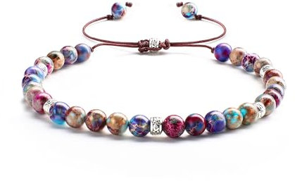 Dochais Boho Naturstein Armband Set - Bohemian Schmuck für Frauen Mit Türkis Kristall Perlen, Edelstein (Stil 1)