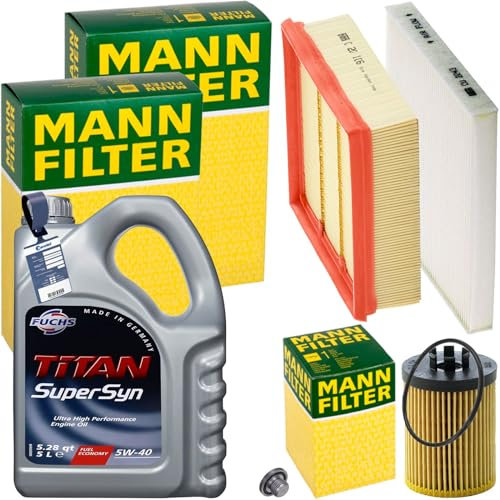 Inspektionspaket + 5L FUCHS 5W-40 Motoröl passend für Corsa D 1.0-1.4