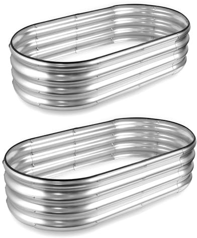 JERIA Lot de 2 jardinières surélevées galvanisées pour l'extérieur, 10 x 0,6 x 3 m, avec Assemblage Facile, Grand lit de Jardin pour légumes, Fruits, Fleurs