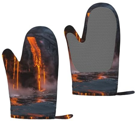 Ofenhandschuhe aus hitzebeständigem Silikon Kilauea Vulkan – unverzichtbare Backhandschuhe für Küche und Grillen im Freien