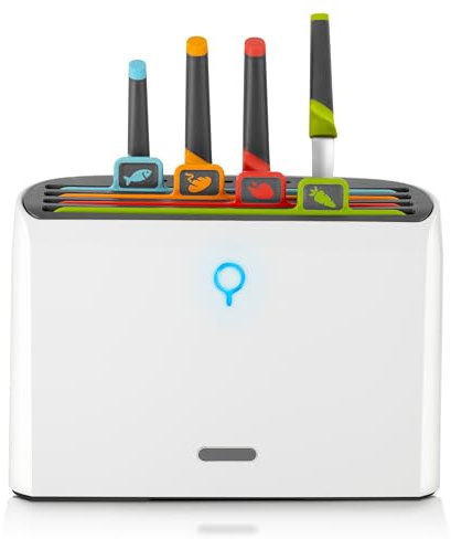 Modern Innovations Smart Cutting Board and Knife Set, Self-Cleaning With Knives Holder, Color Coded Set, All-in-One Cleaning Kitchen Tool