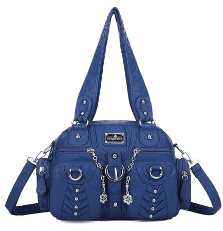 Angel Kiss Kleine Geldbörse, Handtasche für Damen, Crossbody und Schultertaschen, mehrere Taschen, weiche Hobo-Geldbörsen, verstellbarer Riemen, 7-blau