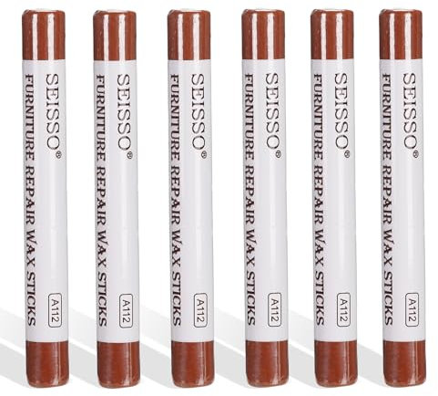 SEISSO Holzwachs Füllstab Möbel Reparatur Wachs Füller Stock Ausbessern Wachs Farbe Stifte für Kratzer,Tische,Löcher Boden,usw 6 Stück