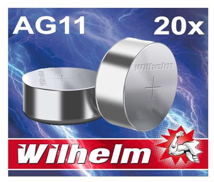 20 x AG11 Wilhelm LR721 LR58 362 1,5V Batterie Knopfzelle Knopfbatterie Alkaline 7,85 x 2,1 mm…