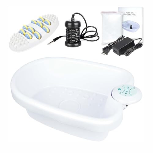 Dremdo Machine De Bain De Pieds Détox Ionique avec Rouleau De Massage des Pieds, Machine De Spa De Pied De Nettoyage Ionique Rouleau De Pied, Bain De Pieds Détox Négatif Tout,Ionic Foot Bath