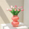 JSPYFITS Ins Moderne Vasen, Hydroponische Glasblumenvase, Tulpenvase Glasblasenvase für Blumen, Doppelte Kugeln Farbige Glasvase für Dekoration, Geometrische Glasvase für Haus/Büro/Party（Rosa）