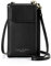 Katech Mini Handytasche zum Umhängen Für Handy Unter 6,5 Zoll, Handy Umhängetasche Damen Klein, Crossbody Tasche Mit Geldbörse Zum Umhängen, Modische Schultertasche Damen PU Leder, Handytasche Schwarz