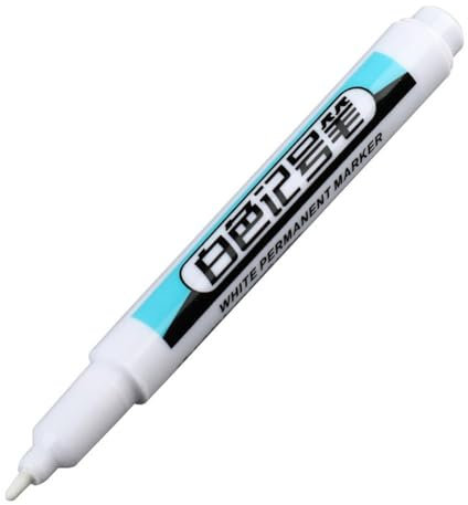 GHYJPAJK Weißer Permanentmarker, weiß, permanente Acryl-Marker für Reifen, Leder, Metall, Holz, Glas, Steine oder Kunststoff-Etiketten, ölwasserfeste Lackmarker (weiß)