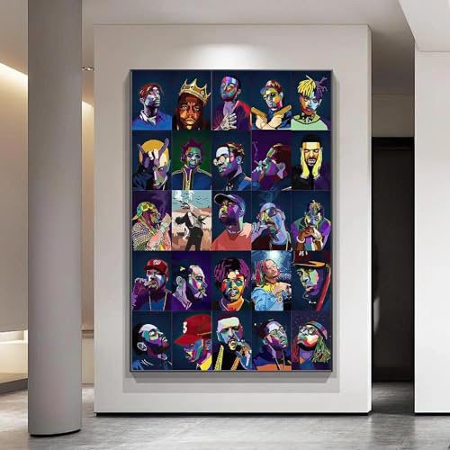 Berühmte Rapper Leinwand Panting Rap Musik Singer Stars Poster Moderne Wand Kunst Für Wohnzimmer Wohnkultur 50x70cm ohne Rahmen