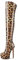 Aachcol Sopra il Ginocchio Spillo Stivali Piattaforma Stivali Alti Fino Alla Coscia Rotonda Punta Cerniera Sexy Dress Alto High Tacco Heel Stivali Leopardo Marrone 37 EU