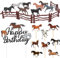 17 Stück Pferd Kuchen Deko Set Cake Toppers Pferde Cupcake Toppers Realistische Pferde Muffin Deko für Geburtstagsfeiern Babyparty Hochzeit Torte Dekorationen Hemenpartys zu Pferden