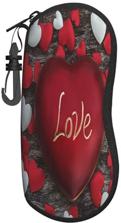 JBYJBX Copertura leggera degli occhiali da sole degli occhiali da vista di viaggio della cassa di occhiali da sole della stampa di San Valentino, struttura degli occhiali da vista, nero, taglia unica