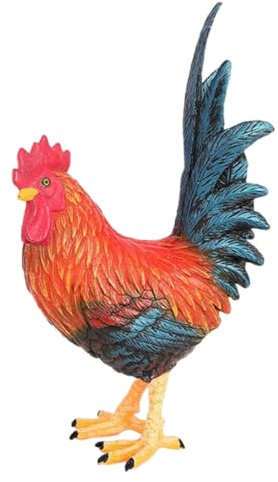 COSMEVIVI Modèle De Coq Sculpture De Poulet Ornement De Pelouse De Poulet Modèle De Volaille Simulée Parure De Coq De Jardin Sculpture Animalière 3D Accessoires De Jardin Faux Coq Plastique