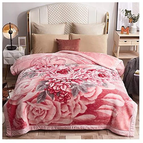 CQIKRWGWS Dicke und luxuriöse, wendbare Gewichtsdecke für Kingsize-Betten – Winterdecke aus Kunstfell für EIN gemütliches Schlaferlebnis – 2-lagiges Design – Nerz-Überwurfdecke – 150 x 200 cm, 2 kg