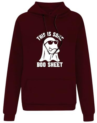 Chanpning Halloween Kapuzenpullover Damen Lässige Blusentops Ladies Fallkleidung Outdoor Langshirt Crewneck Partywear Basic Blouse Lustig Streetwear Sweat Tops Karneval Pullover Damen