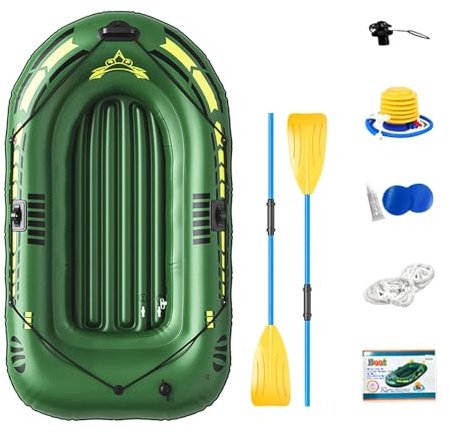 Schlauchboot Kanu Kajak – Komplettset zum und Rafting | Schlauchboot mit Rudern, Pumpe, Wasserflöße für den See, multifunktionales Schlauchboot für Outdoor-Aktivitäten