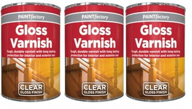 PNJB Clear Gloss Varnish Tin Paint, Tough and Durable, Interior &Exterior Use, Quick Drying, Long Lasting, Ideal for Wood, Metal, Concrete,300ml (3PCS)