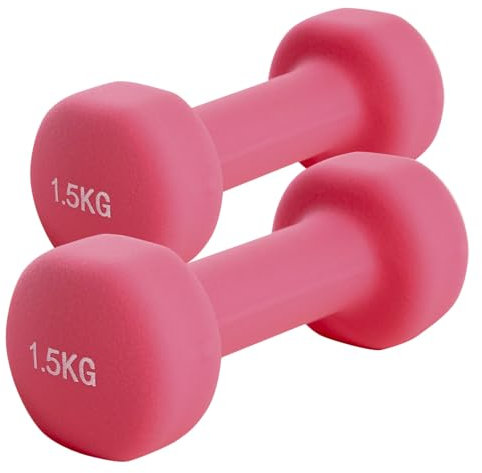 Enjoy Fit® Hanteln Neopren 2er Set 1.5-5.0Kg Kurzhanteln Frauen Hantelset Kleine Hantel Kurzhantelset (2 * 1.5kg Pink)