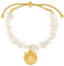 WOWORAMA Muschelarmband für Damen Armband mit weißen Muschelperlen und goldenem JakobsmuschelCharmArmband Boho Hawaii Muschel Schiebearmband