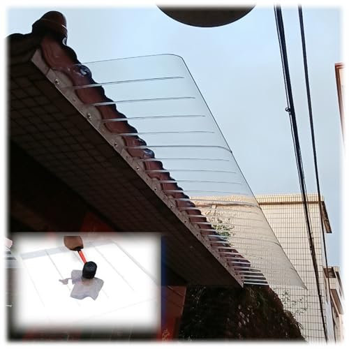 AKWQPY Modernes Polycarbonat Vordach Haustürvordach, Regenschutz Fenstermarkise, Garten Türvordach Überdachung Terrasse Pultbogenvordach Veranda Pultvordach(45x40cm)