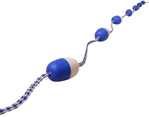 Biookhm Barrière de piscine en corde avec flotteurs de 4,8 m avec crochet de séparation de piscine, barrière flottante en nylon, texture adaptée pour la natation en toute sécurité