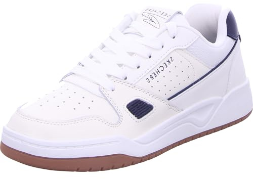 Skechers Men's Koopa Harry Kane Court Sneaker, White Leather, Suede/Navy Trim, 9.5 UK