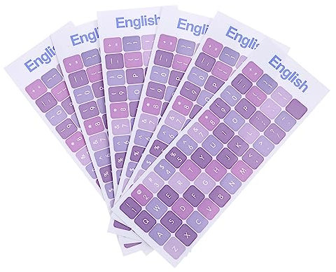 Uonlytech 6pezzi English Keyboard Stickers Per Laptop e Computer Desktop Facile Installazione Resistente Al Design Adatto Tutti Tipi Tastiera