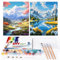 EFOTIML Kit de peinture par chiffres pour adultes débutants et enfants, 1 paquet 16 x 20 pouces Canva pour kits de peinture dans une boîte colorée (sans cadre) - montagne de neige et lac (2 pièces)