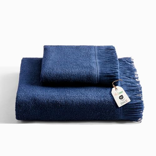 nice homeit Set Asciugamani Bagno Viso e Bidet in Morbida Monospugna 100% Cotone – Made in Italy – 1 asciugamano viso (60x100 cm) + 1 asciugamano bidet/ospite (40x60 cm).