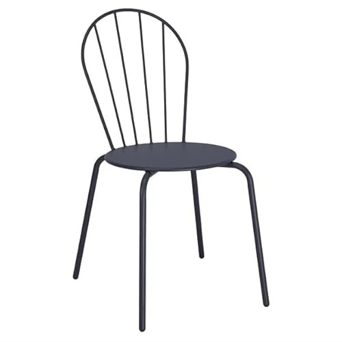 Bolero Adeline Steel Side Chairs 855x480mm Pack of 4, Slate Blue | Commercial dining seating built for busy hospitality venues; provides long-lasting, space-saving restaurant furniture.