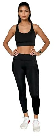Ballandoro Completo Palestra Donna - Set Leggins Sportivi Push Up e Reggiseno Sportivo, Tuta Completa Pantaloncini Workout e Top Fitness, Abbigliamento da Ginnastica Running Pilates(Nero, M)