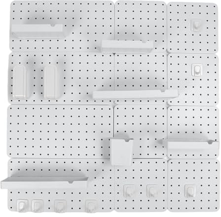 Wandmontiertes Pegboard -Kombinationskit, kreativer Multifunktionshänge -Pegboard -Wand Organizer -Werkzeugregal für Home Gaming Room Garage (Set 8)