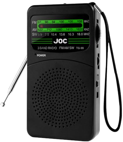 OSDUE Radio Portable, AM/FM/SW Transistor Poste Radio Portable Mini Radios à Piles Survie (AA) Excellente Réception pour Cadeau, Famille, Séniors(Noir)