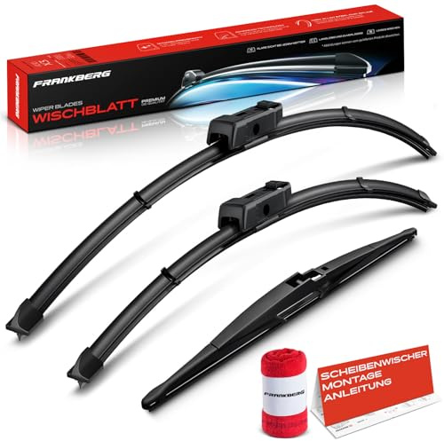 Frankberg 3x Scheibenwischer Wischerblätter 630mm/500mm/350mm,Vorne Hinten | Kompatibel mit A8, A6 Allroad, Q3 Sportback, Q8 E-Tron Sportback, XC90 II, Q8, Q8 E-Tron SUV, A6, E-Tron Sportback