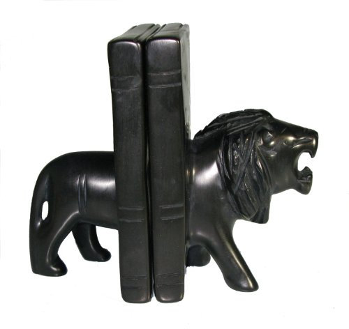 Löwe Buchstützen – Speckstein afrikanischen Seifenstein, 15 cm