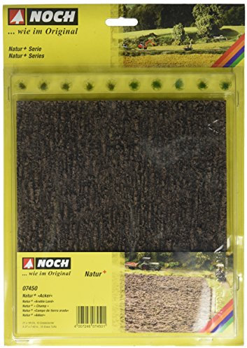 NOCH Natur+ „Acker“, Hartschaum mit realistischer Ackerstruktur, 21 x 19 cm ideal für H0 und TT