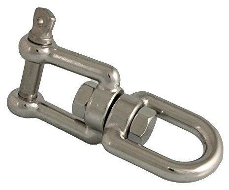 10 Stück Wirbelschäkel Auge - Gabel D= 6 x 64 mm - Edelstahl A4