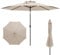 COSTWAY Sonnenschirm 300 cm, Gartenschirm mit Kurbel, beidseitig um 25° knickbar, Terrassenschirm mit 8 Rippen, Marktschirm für Garten, Balkon, Terrasse, Beige