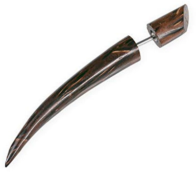 Fly Style 1 Stück Fake Taper Expander - Ohrring aus Horn, Knochen oder Holz, Materialart:Palmholz