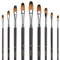 Fuumuui Pinsel Set Malen - 9 Stück Professionell Künstlerpinselset für Aquarell, Acryl, Ölgemälde, Gouache | Aquarell Pinsel, pinselset acrylfarben | Filbert Pinsel Set