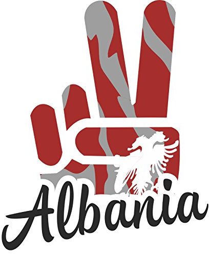INDIGOS UG - Aufkleber - Autoaufkleber - Sticker - Albania - Victory - Sieg - Heckscheibe, Kofferraum - 25x20 cm