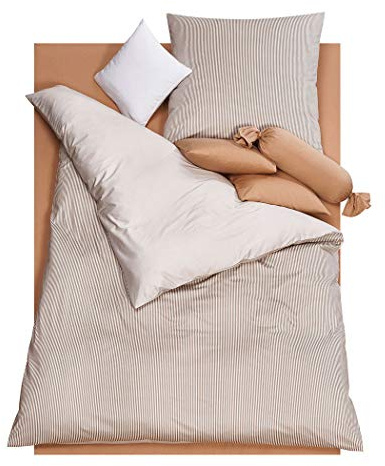Doris Meyer Interlock-Jersey Wendebettwäsche Raffi beige Deckenbezug einzeln 155x200 cm